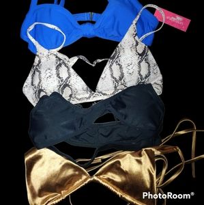 Four brand new bikini tops for women size medium / 4  variety colors